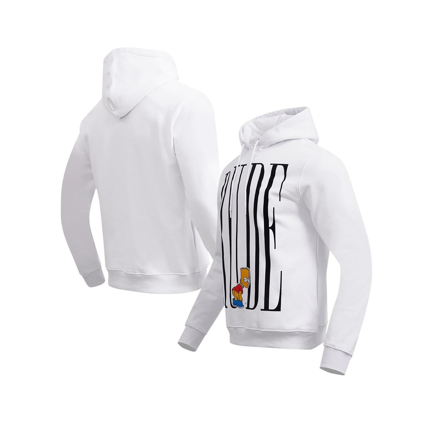 Men's White The Simpsons Bart Simpson Eat My Shorts Pullover Hoodie
