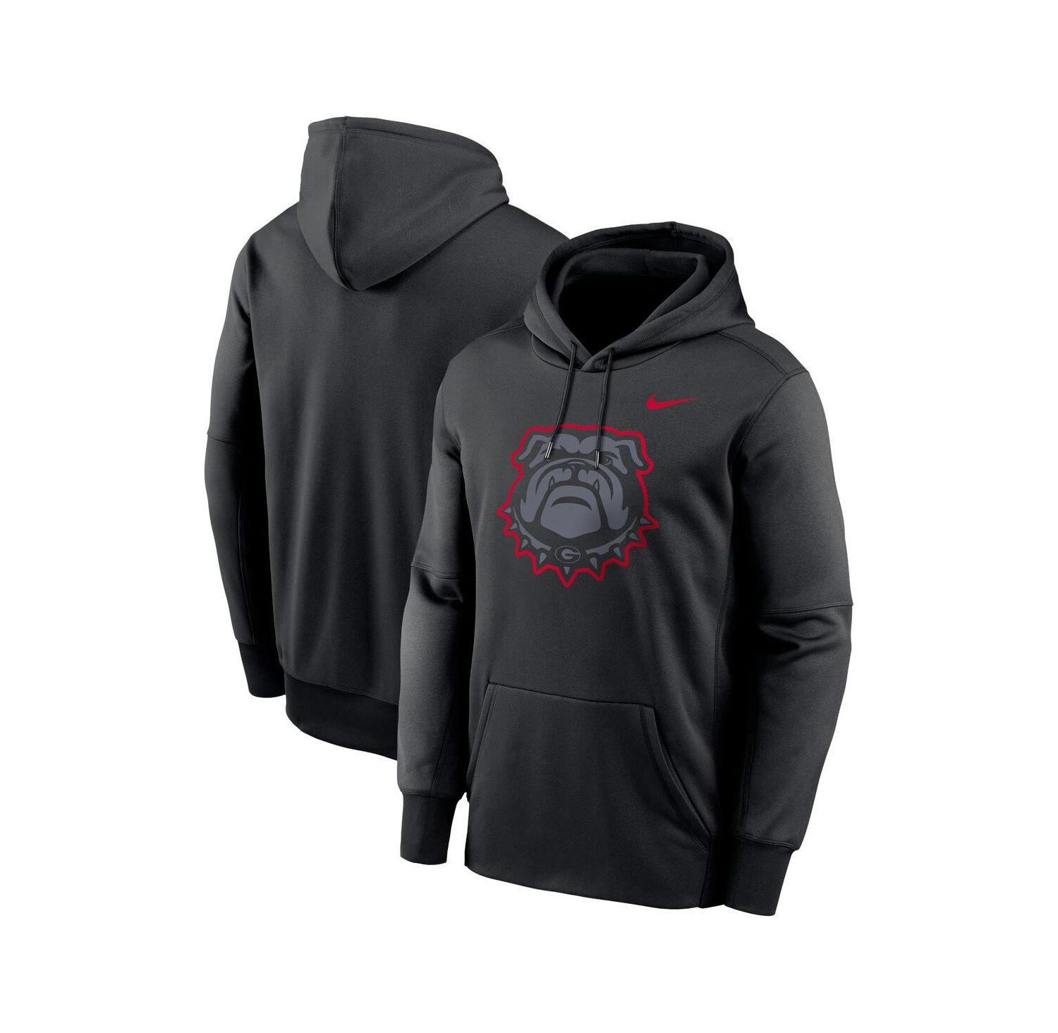 Men's Black Georgia Bulldogs Color Pop Logo Performance Fleece Pullover Hoodie