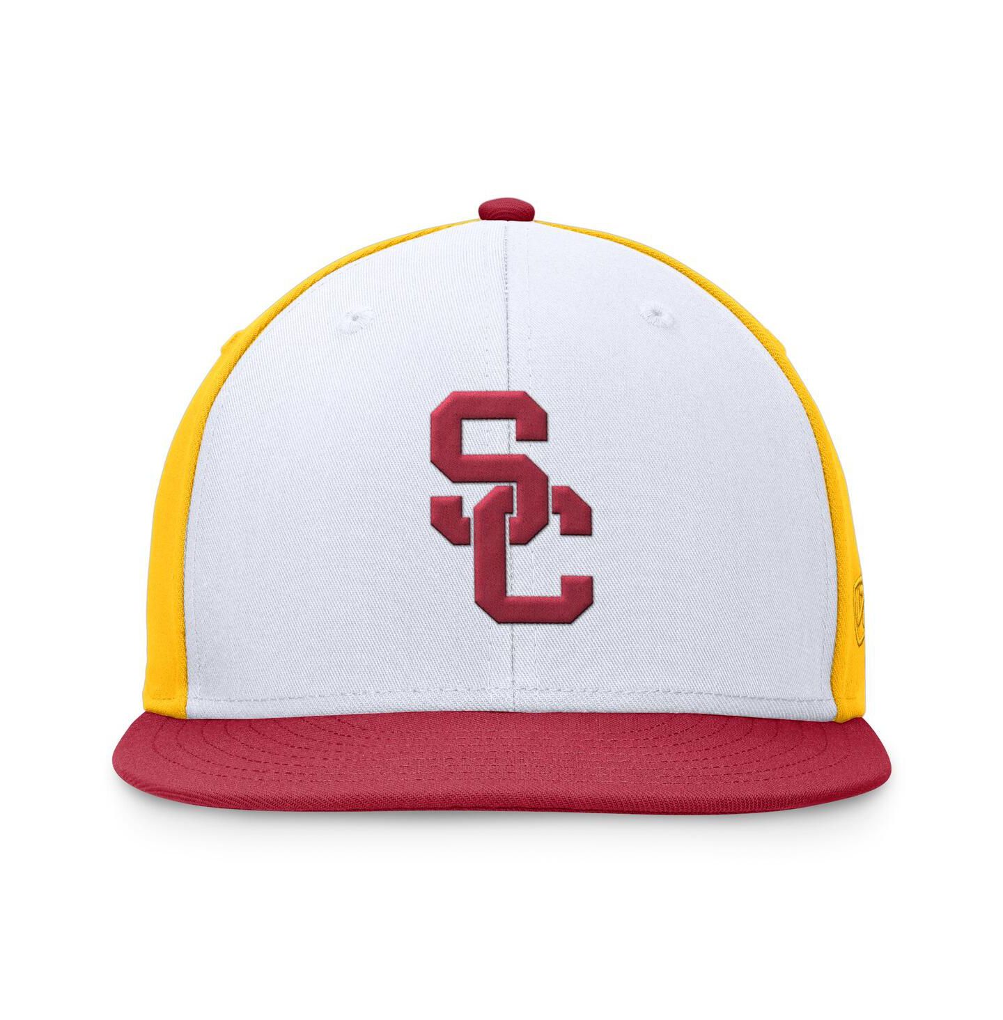 Мужская кепка Top of the World White/Cardinal USC Trojans Tri-Tone Heritage Collector Fitted Hat — фото 2