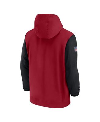 Men's Cardinal/Black Arizona Cardinals 2024/25 Sideline Pre-Game Player 1/2-Zip Hoodie Jacket
