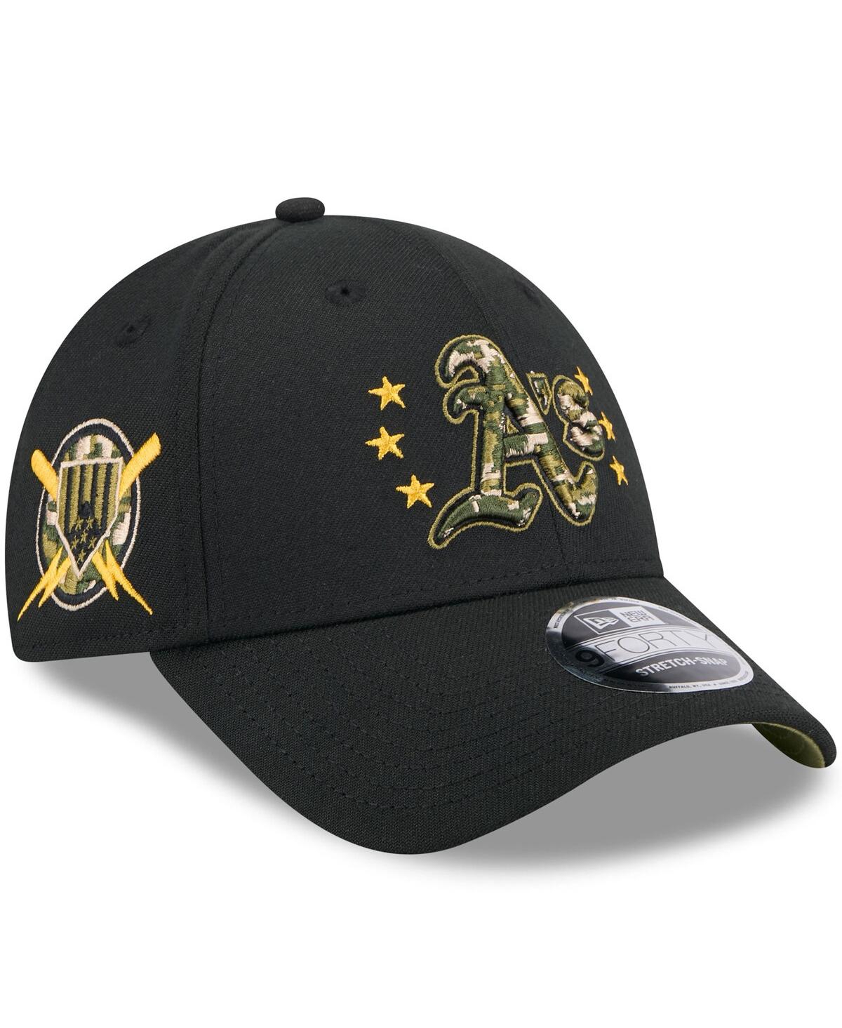New Era Big Boys And Girls Black Oakland Athletics 2024 Armed Forces Day 9forty Adjustable Hat In Black