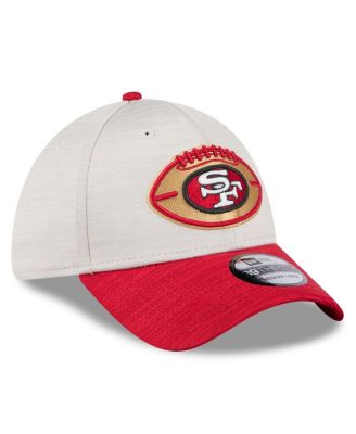 Men's Stone/Scarlet San Francisco 49ers 2024 Sideline Historic 39THIRTY Flex Hat
