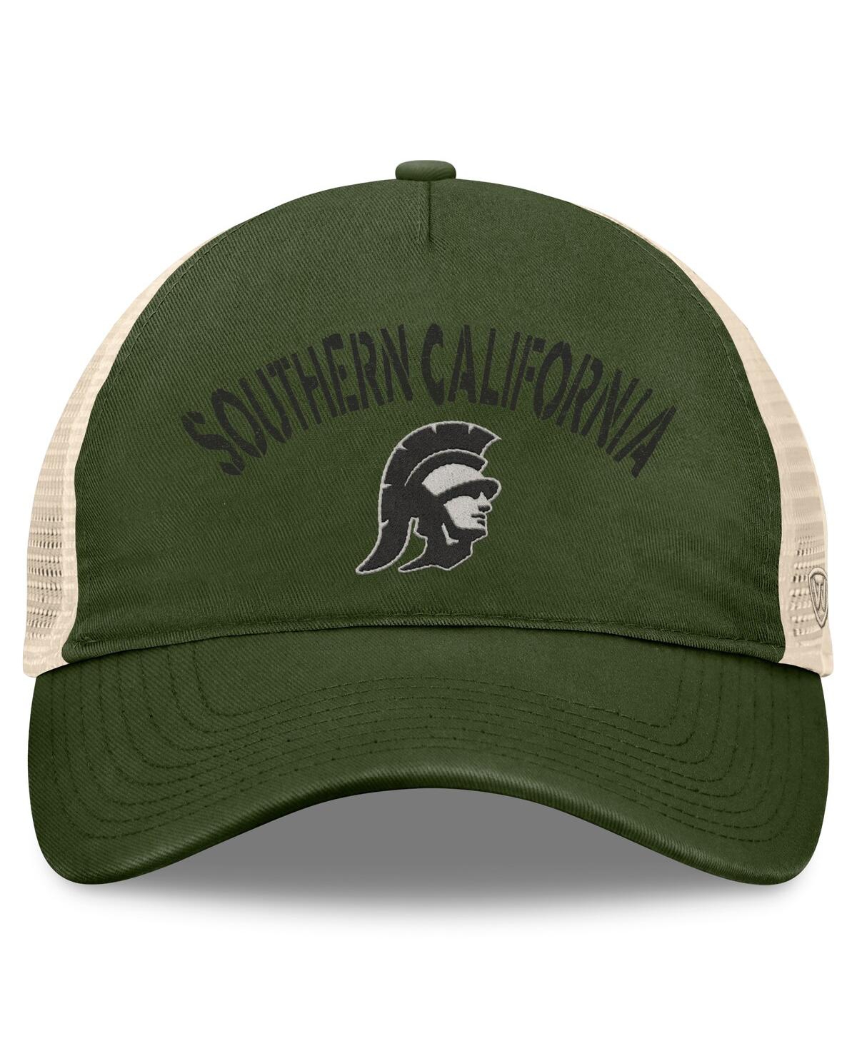 Top Of The World Men's Hunter Green Usc Trojans Oht Military Appreciation Glory Trucker Adjustable Hat In Hunter Green