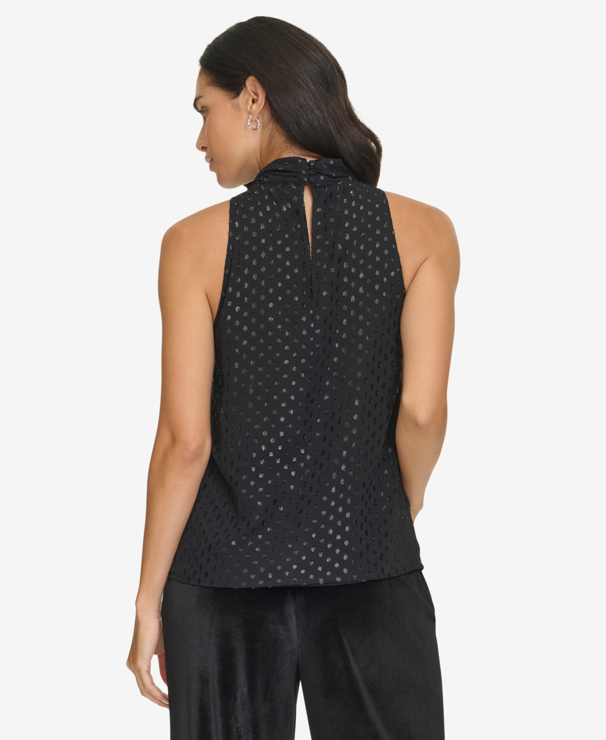 Calvin Klein Women's Metallic Clip-Dot Sleeveless Top