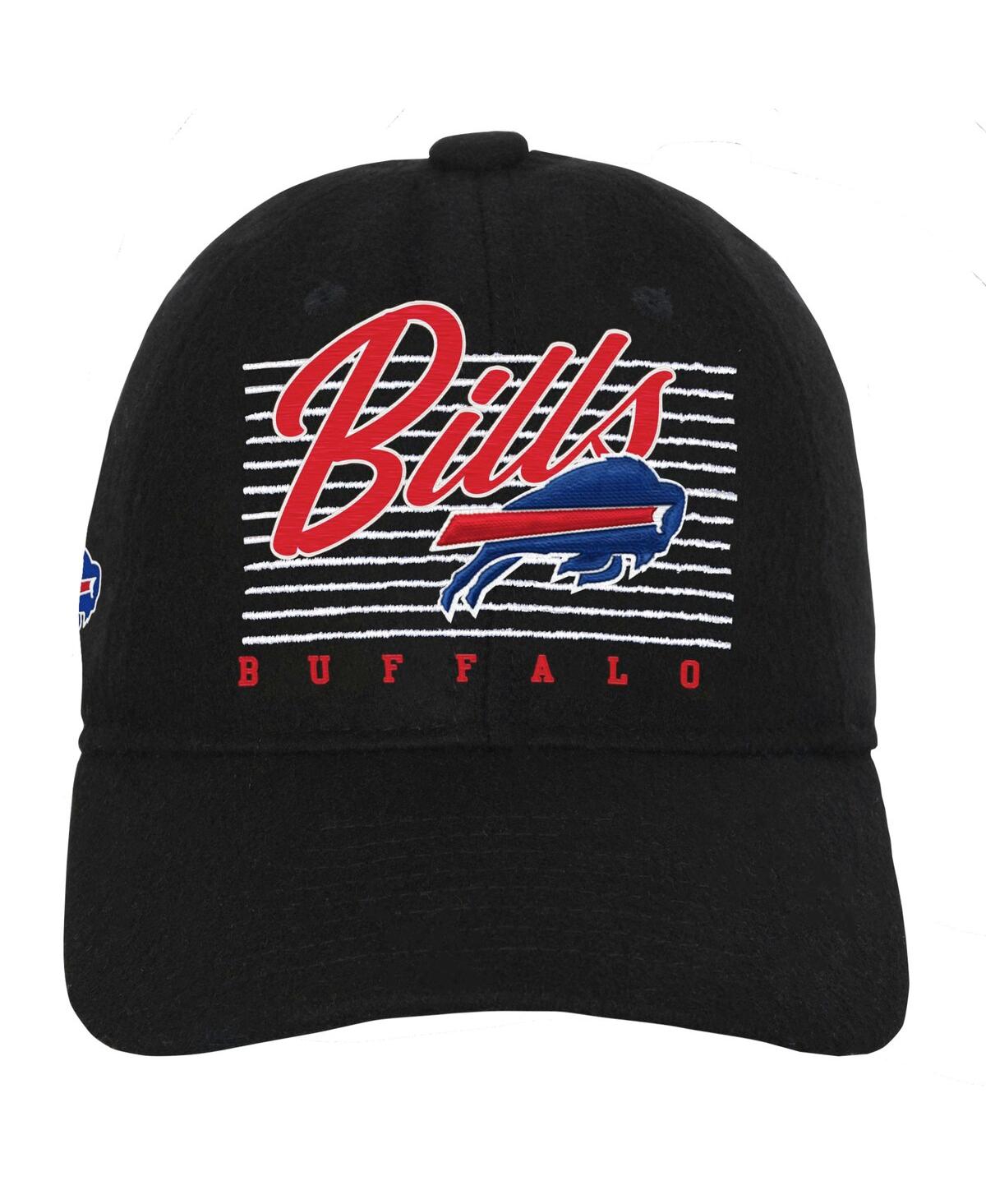 Outerstuff Big Boys And Girls Black Buffalo Bills Retro Wooly Adjustable Hat In Black