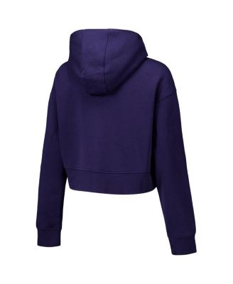 Women's Navy Auburn Tigers Inline Modest Cropped Half-Zip Hoodie