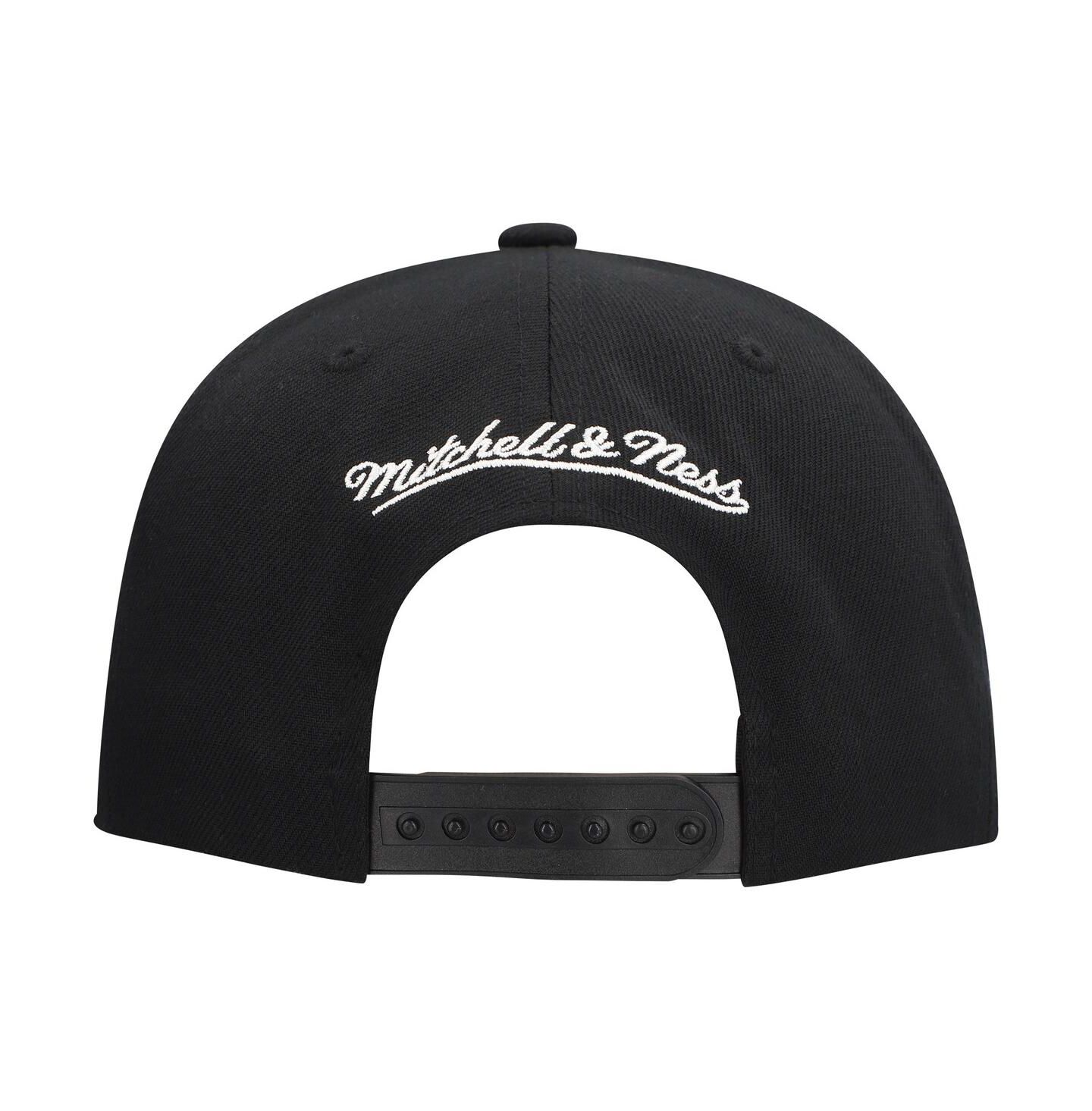Мужские головные уборы Mitchell & Ness Black Vegas Golden Knights Core Top Spot Snapback Hat — фото 4