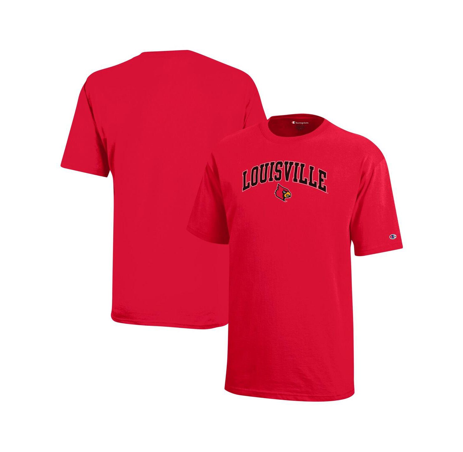 Big Boys and Girls Red Louisville Cardinals Arch Over Logo T-Shirt