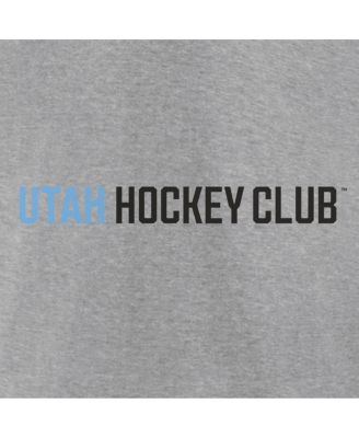 Men's Heather Gray Utah Hockey Club Wordmark Logo Fleece Pullover Hoodie