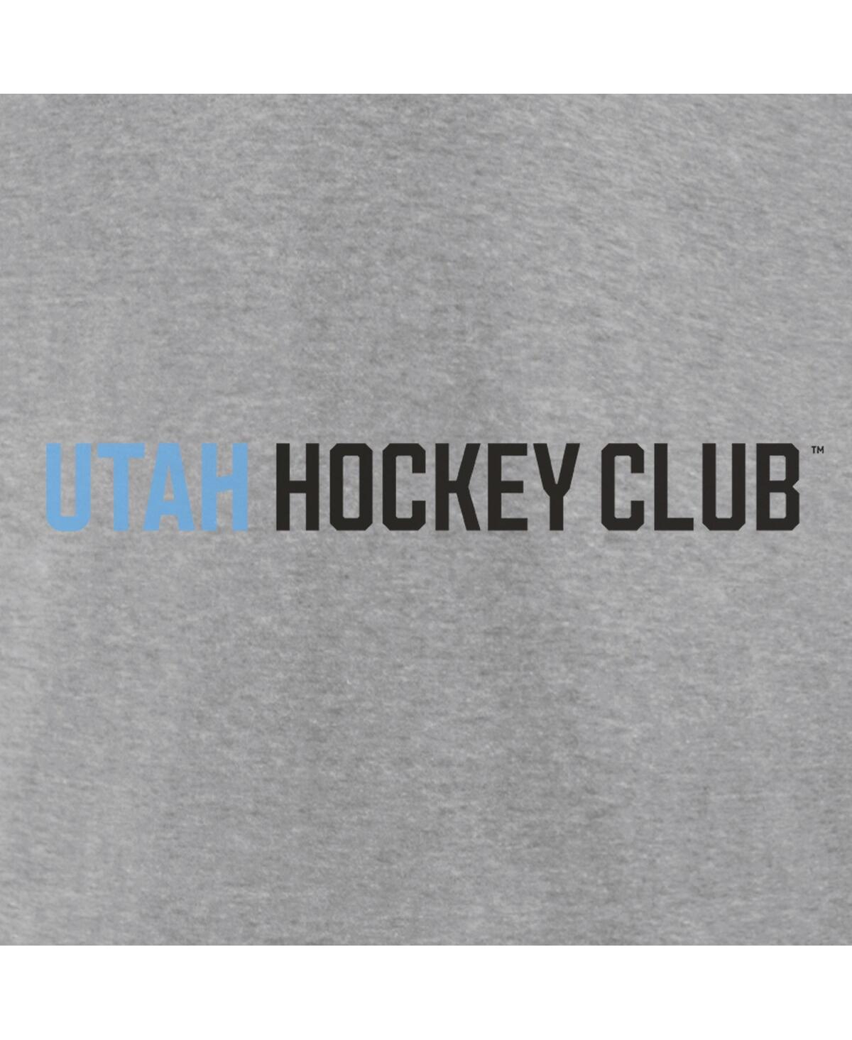 Fanatics Men'sUtah Hockey Club Wordmark Logo Fleece Pullover Hoodie - Heather Gray