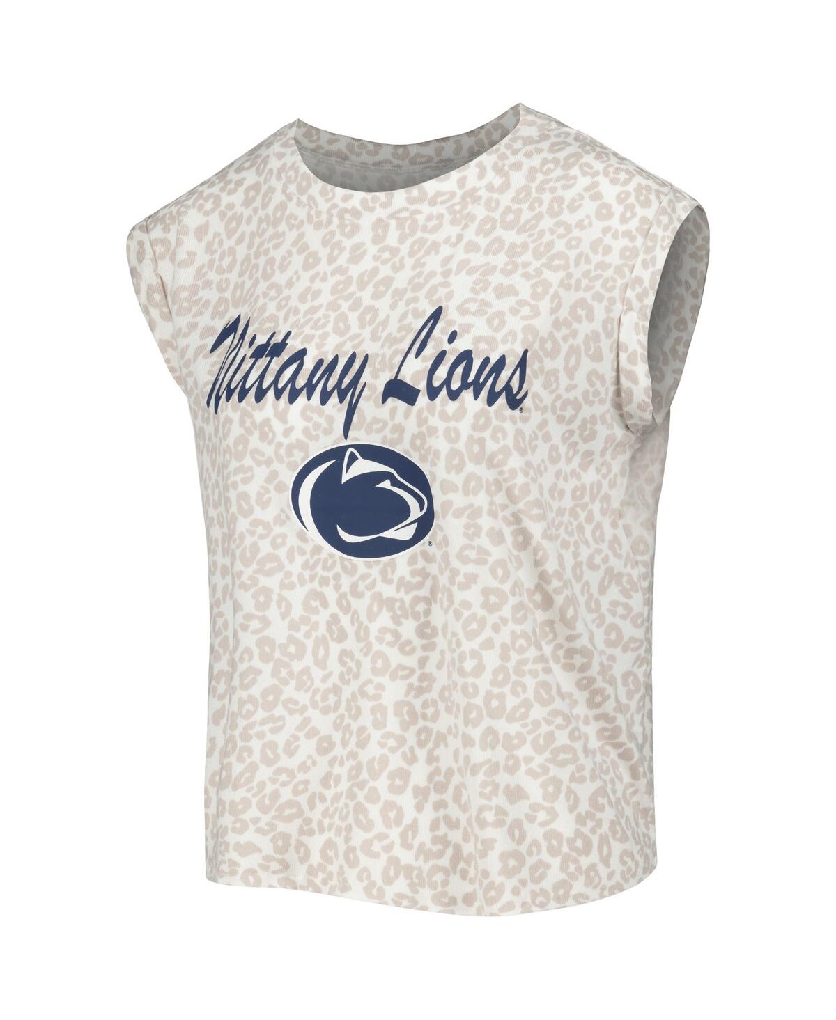 Concepts Sport Women'sPenn State Nittany Lions Montana T-Shirt Shorts Sleep Set - Cream