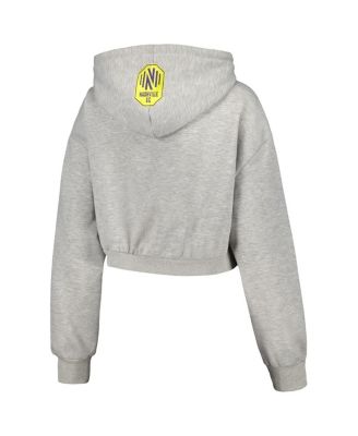 Women's Heather Gray Nashville SC Cropped Pullover Hoodie