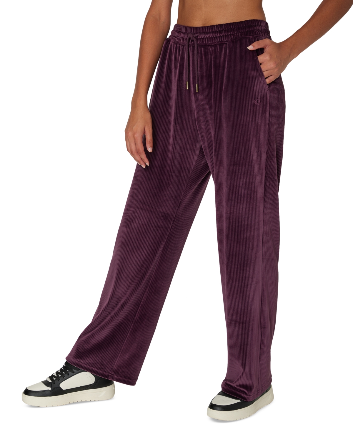 Champion Women's Soft Touch Cord Drawstring-waist Pants In Rock On Purple
