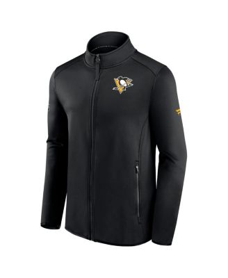 Men's Black Pittsburgh Penguins Authentic Pro Rink Fleece Full-Zip Jacket