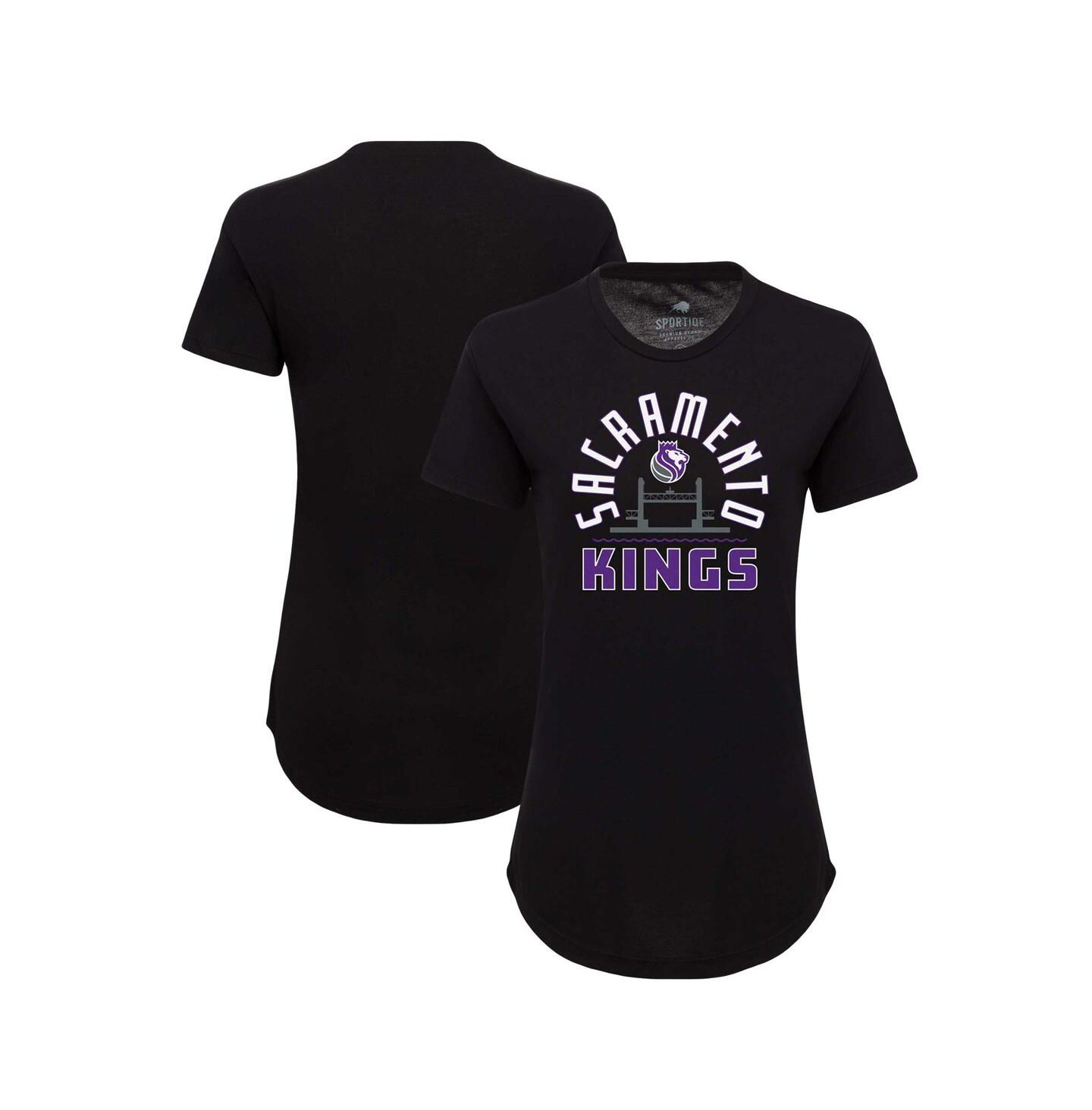 Женская футболка Sportiqe Black Sacramento Kings Phoebe Super Soft Tri-Blend — фото 1