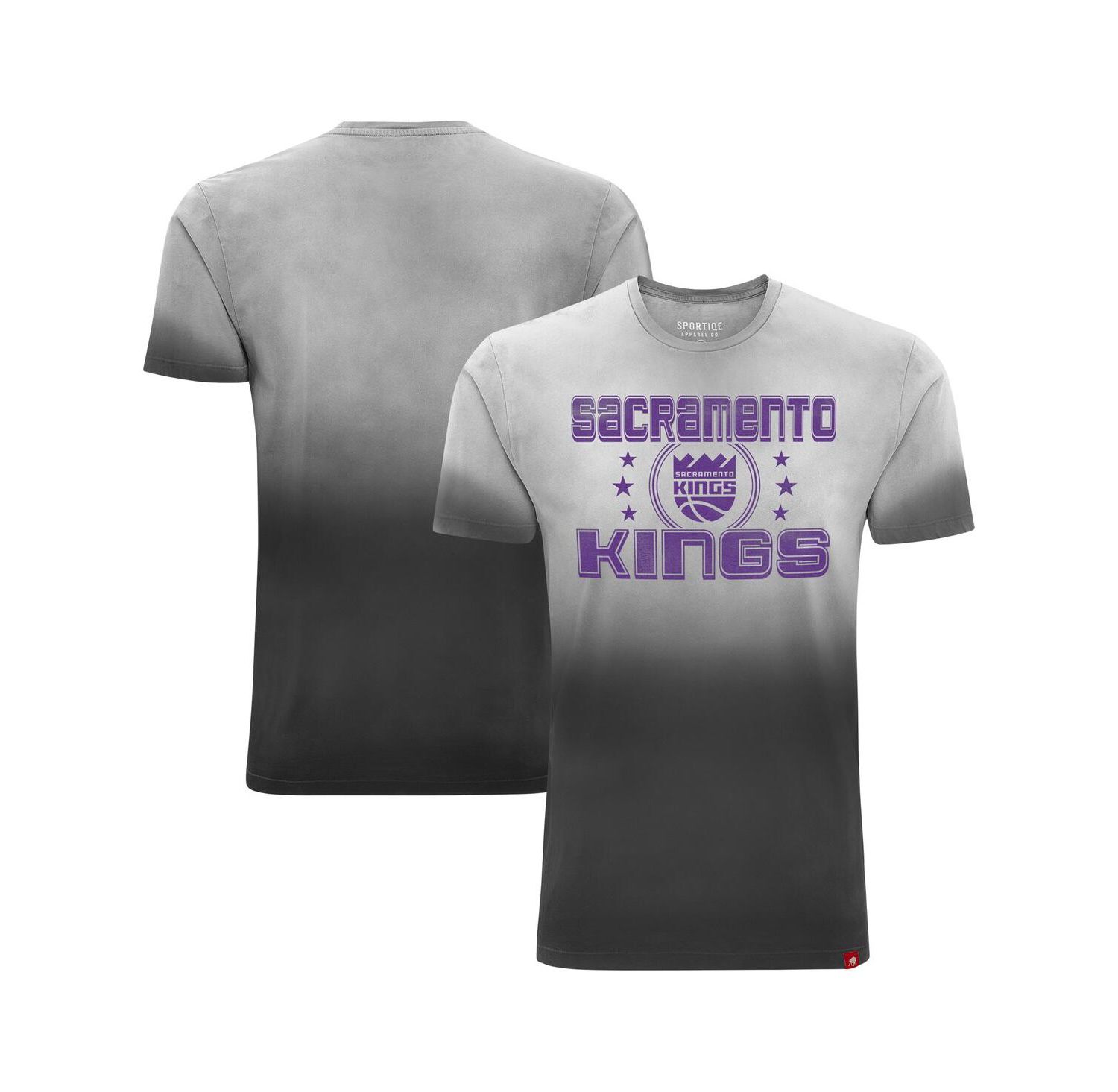 Men's and Women's Black Sacramento Kings Bingham Sun-Fade T-Shirt