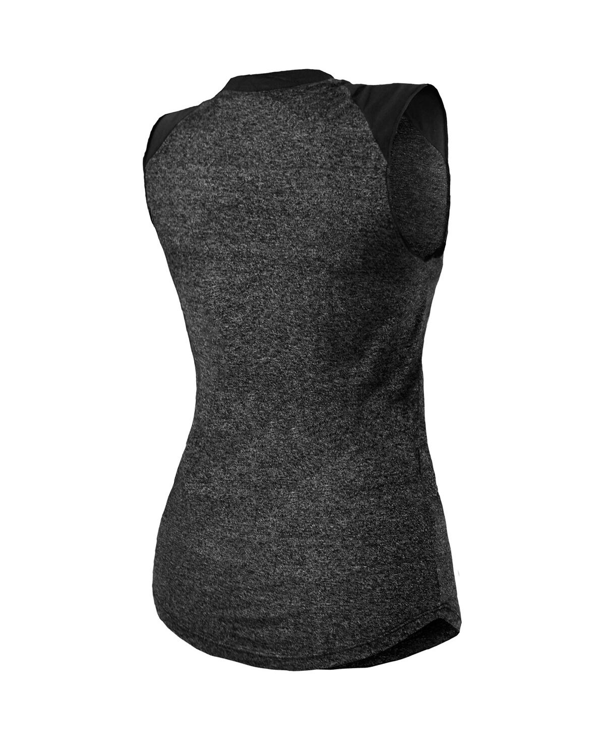 Shop Majestic Women's Black New Orleans Saints Retro Tri-blend Raglan Muscle Tank Top