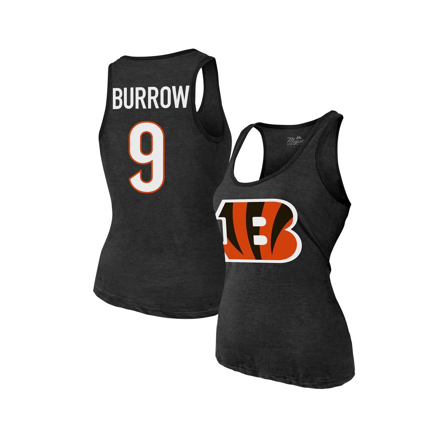 Women's Joe Burrow Black Cincinnati Bengals Name & Number Tri-Blend Tank Top