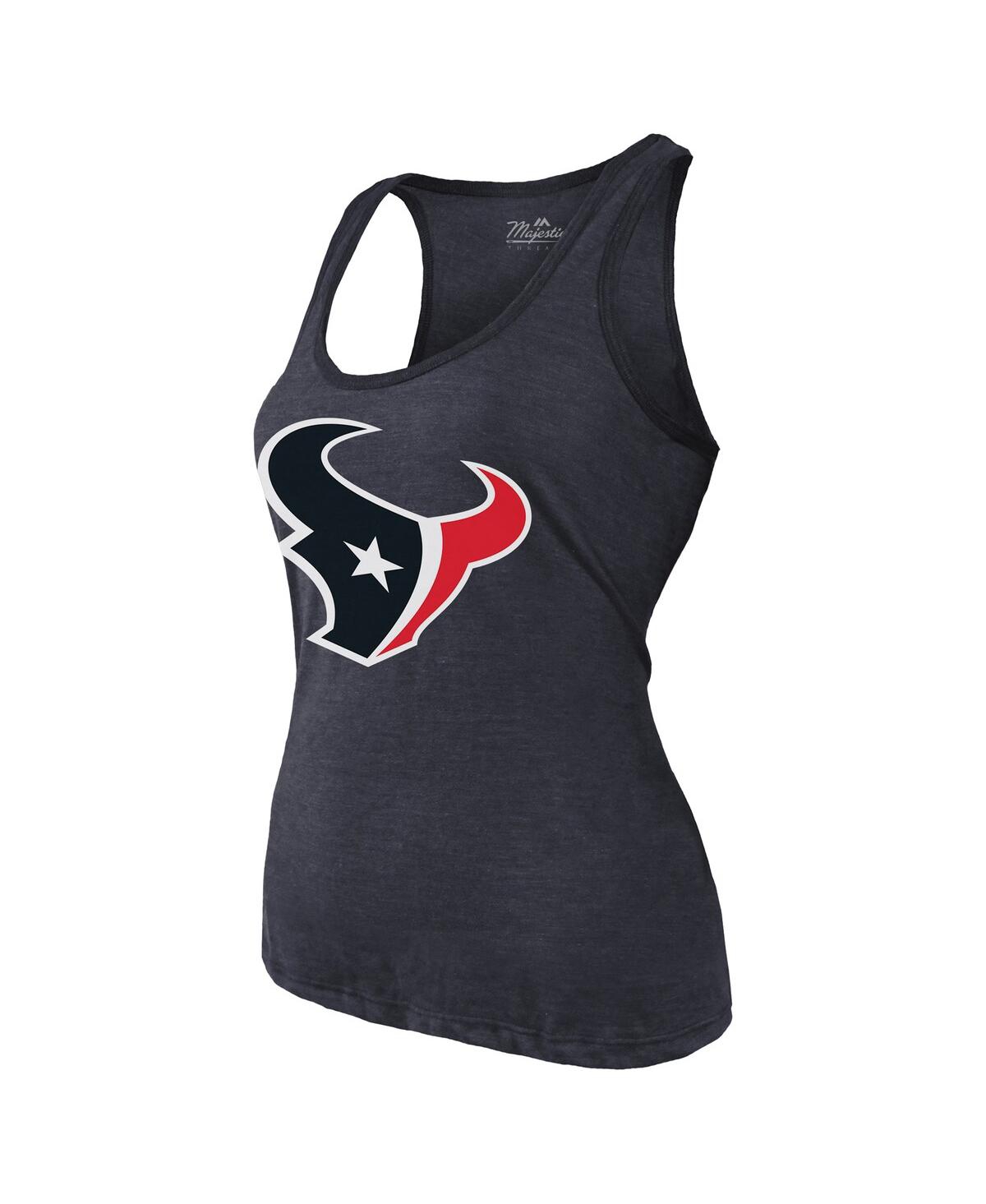 Shop Majestic Women's C.j. Stroud Navy Houston Texans Name Number Tri-blend Tank Top