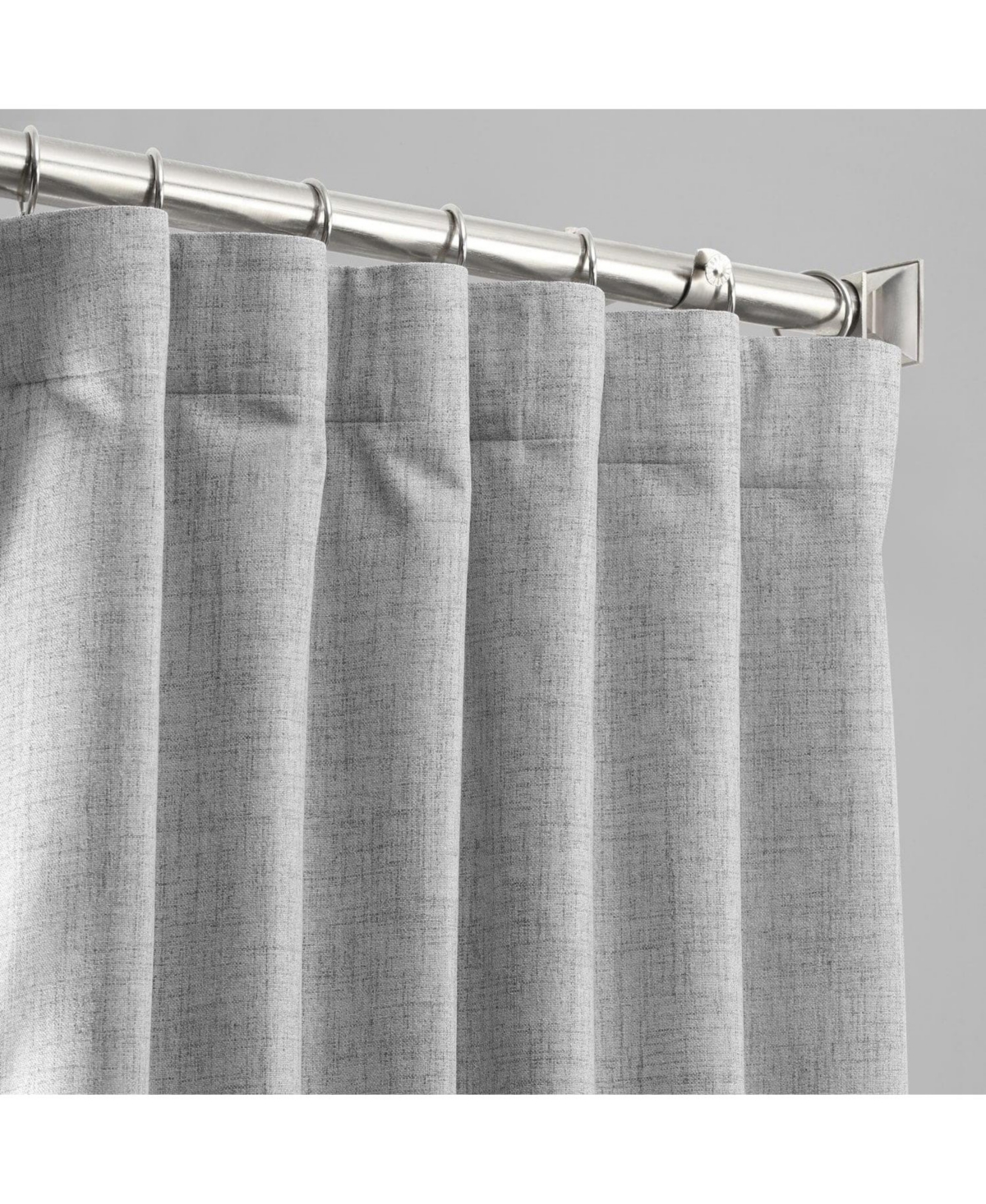 Half Price Drapes Millennial Grey Thermal Cross Linen Weave Blackout Curtain In Grey