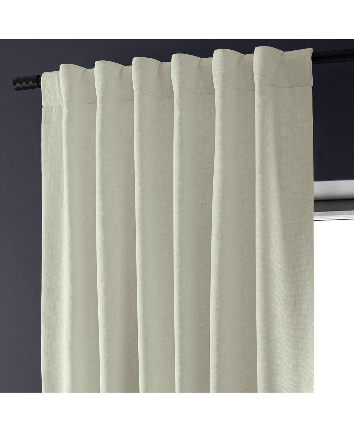 Half Price Drapes Excursion Ivory Faux Linen Hotel Blackout Curtain In Cream