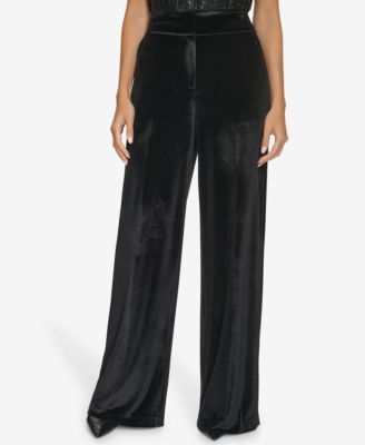 Calvin Klein Women s Wide Leg Velvet Pants Macy s