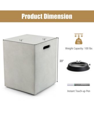 Propane Tank Cover Hideaway Table for Standard 20 Pounds Propane Tank-Gray