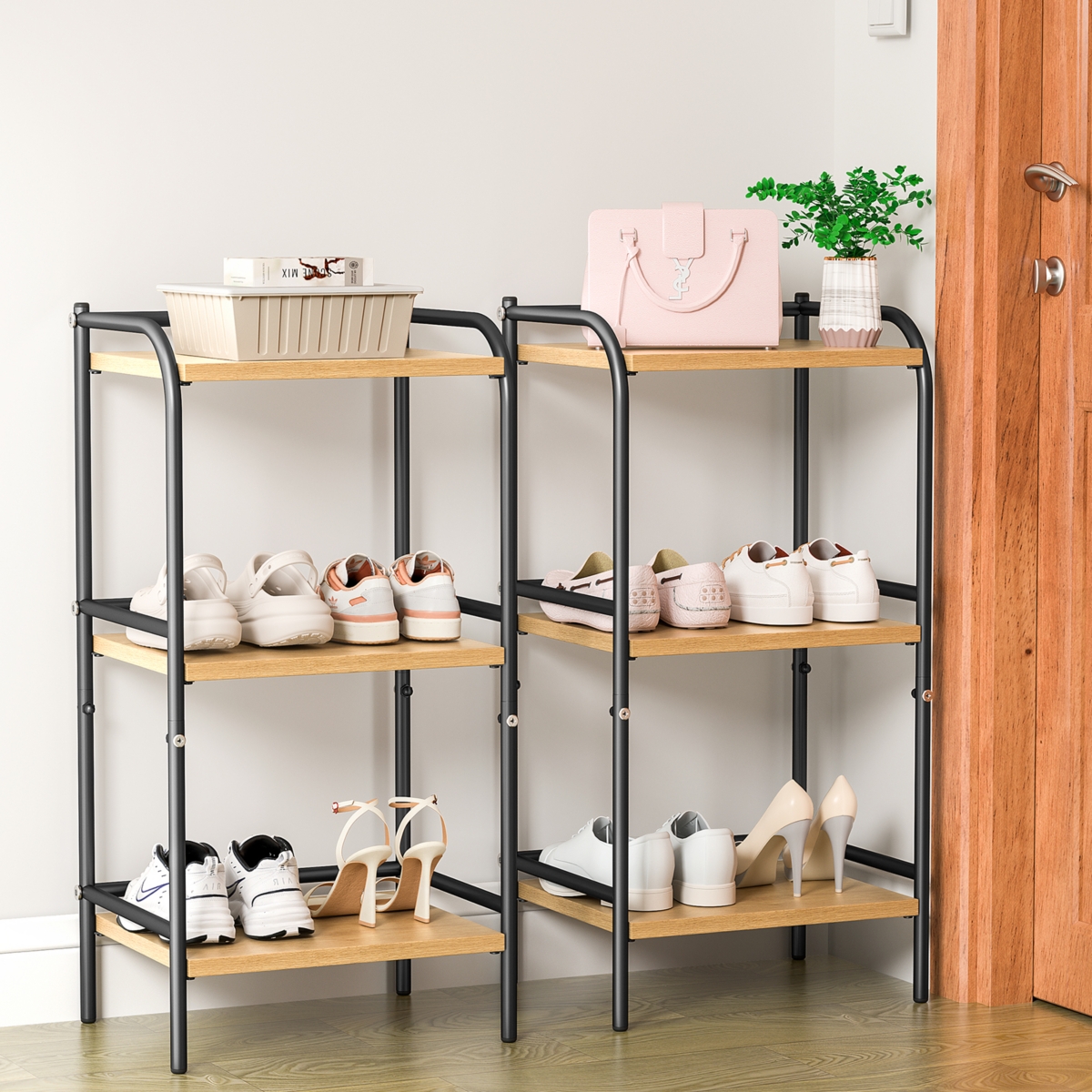 3-Tier Storage Rack Bookshelf Shelves for Living Room, Bathroom, Balcony, Kitchen