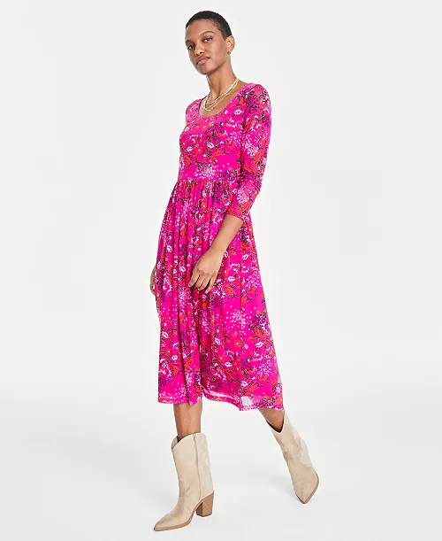 women's mesh midi dress, created for macy's