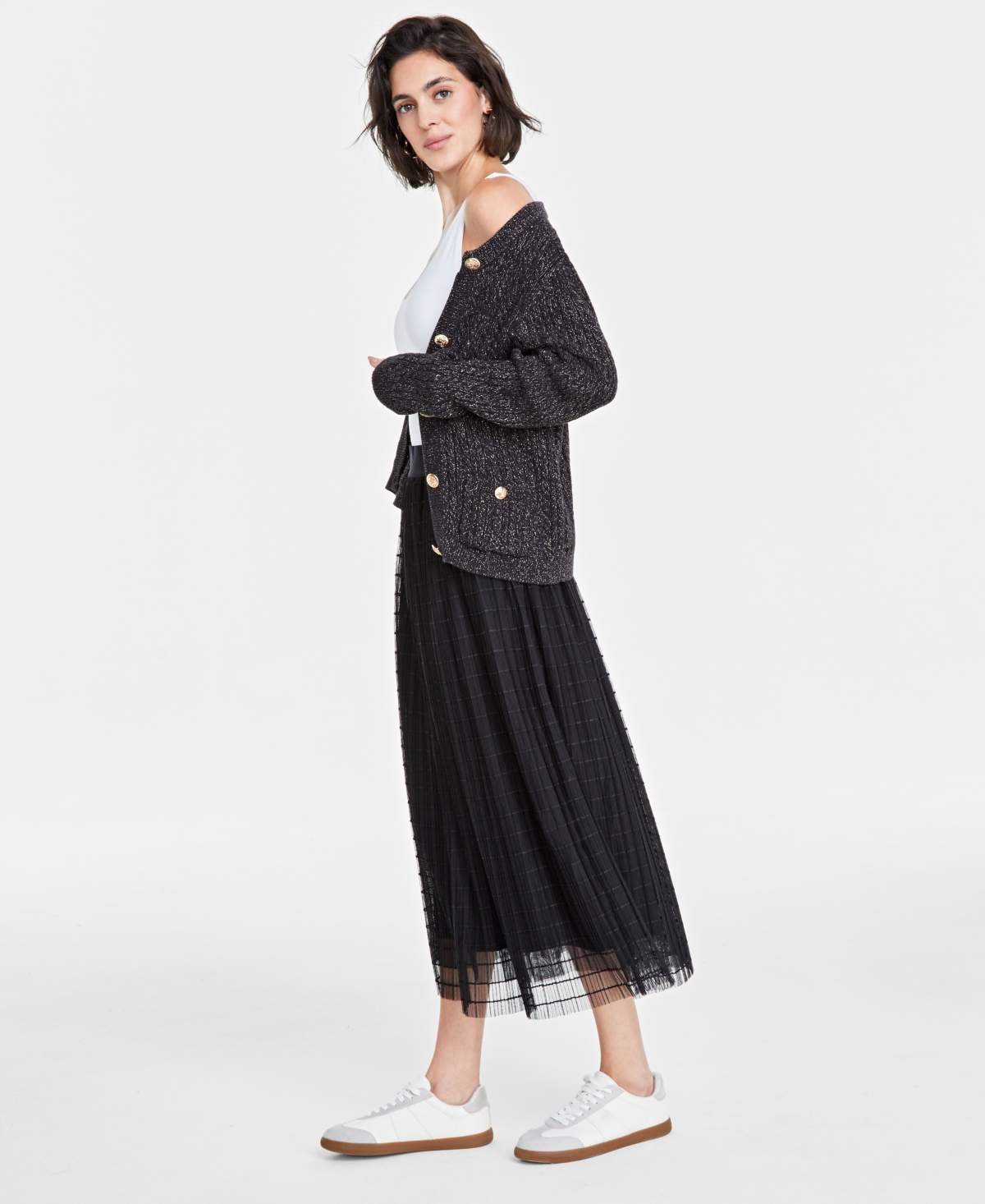 On 34th Women's Pull-On A-Line Tulle Midi Skirt, Created for Macy's