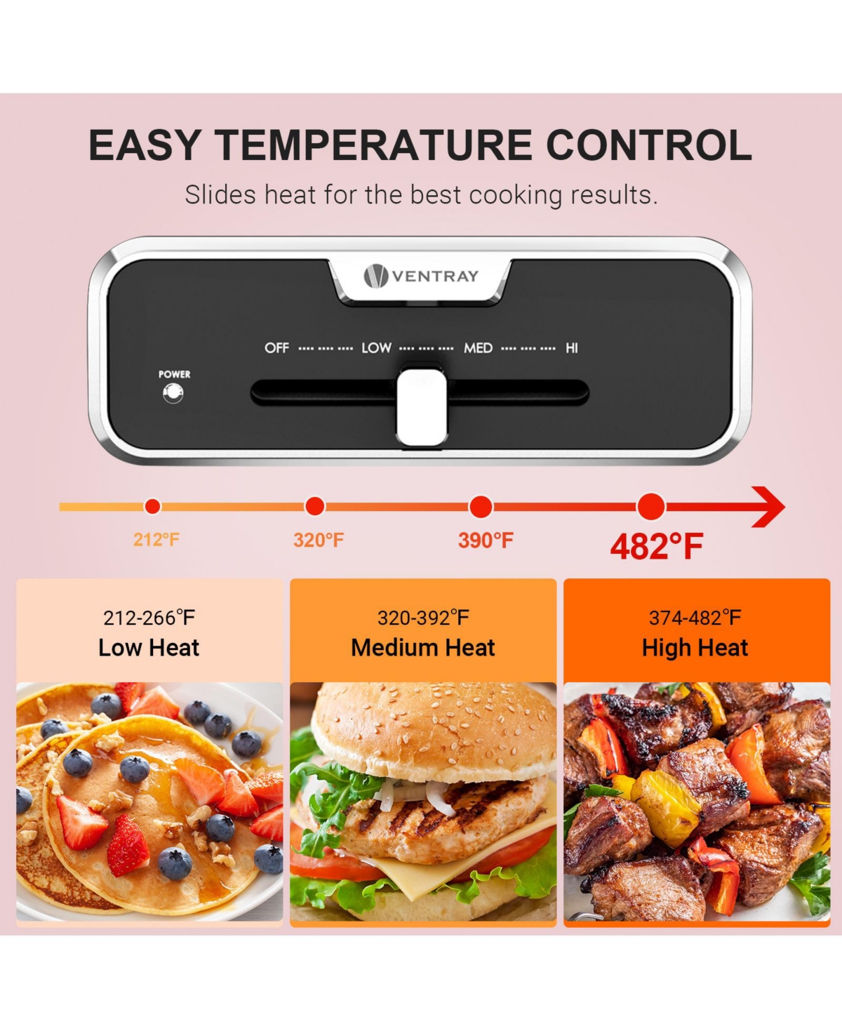Ventray Classic Indoor Grill Set, Versatile Electric Grill Griddle Skillets Set with 5 Removable Nonstick Plates
