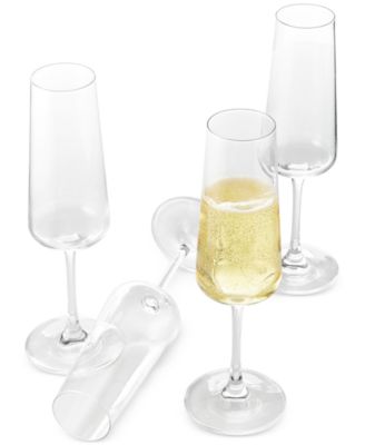 Flur Stemmed Champagne Glasses, Set of 4, Exclusively at Macy’s