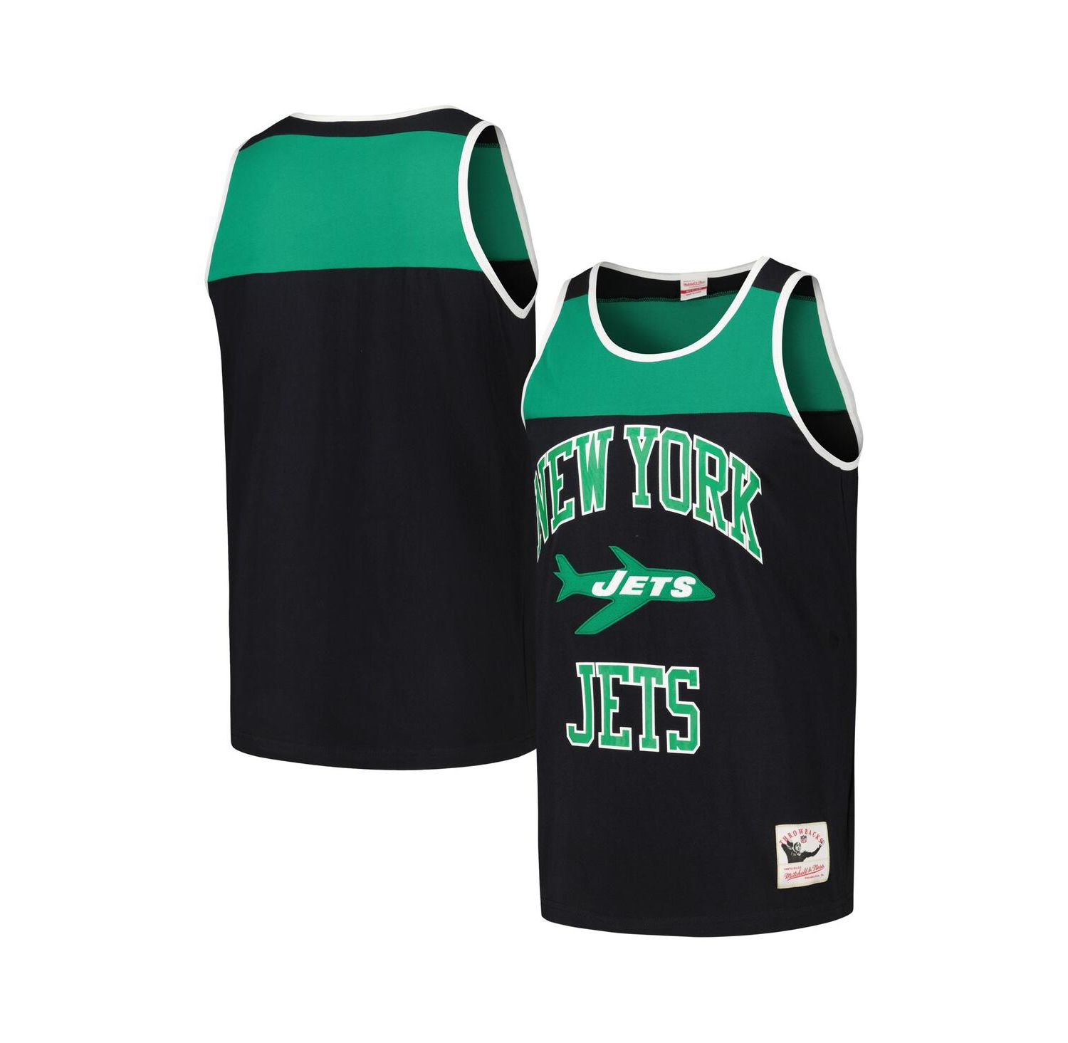 Men's Black/Green New York Jets Heritage Colorblock Tank Top