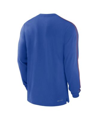 Men's Royal Florida Gators 2024 Sideline Player Tri-Blend Performance Long Sleeve T-Shirt