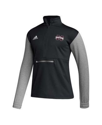Men's Black Mississippi State Bulldogs Sideline AEROREADY Half-Zip Top