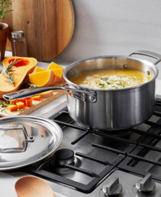 Essential 5 Stainless Steel 4 Qt. 2-Piece Saucepan with Lid