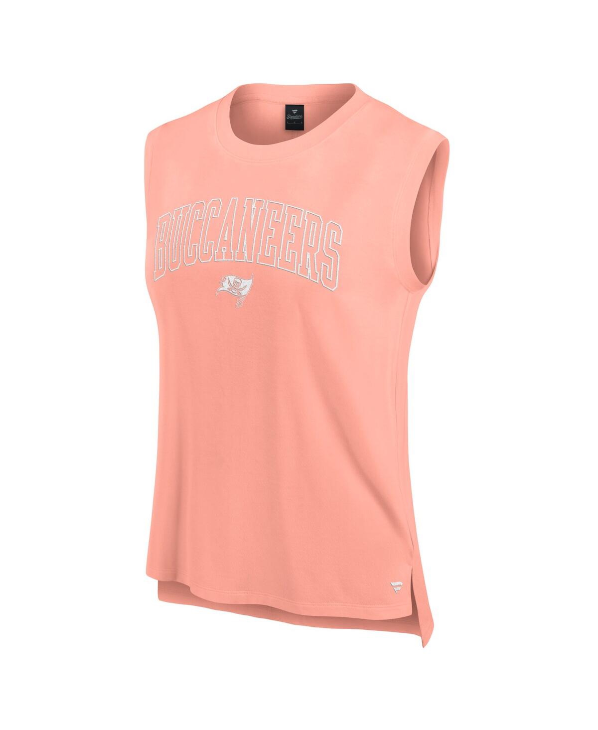 Fanatics Women's Coral Tampa Bay Buccaneers Studio Gym Tank Top In Coral