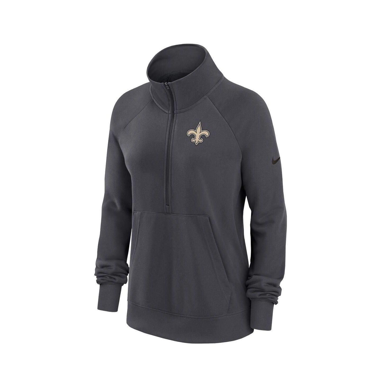 Женская толстовка Nike Charcoal New Orleans Saints Premium Raglan Performance Half-Zip — фото 3