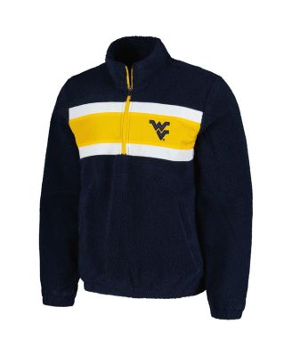 Men's Navy West Virginia Mountaineers Pinch Runner Half-Zip Top