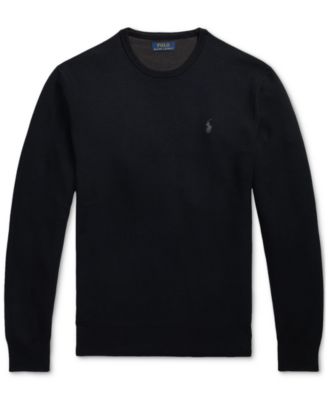 Men's Textured Cotton Crewneck Sweater