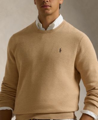 Men's Textured Cotton Crewneck Sweater