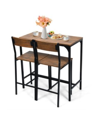 3 Pieces Bar Table Set with 2 Stools