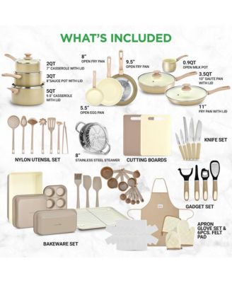 54-Piece Non-Stick Cookware & Bakeware Set, Professional Kitchen Collection with Pots, Pans & Tools