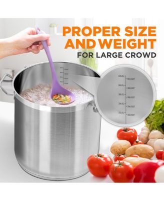 Stainless Steel Cookware Stockpot - 40 Quart, Heavy Duty Induction Pot, Soup Pot With Stainless Steel Lid