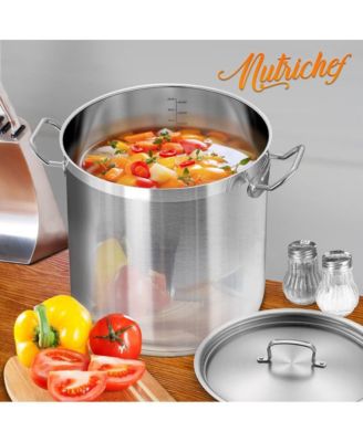 Stainless Steel Cookware Stockpot - 40 Quart, Heavy Duty Induction Pot, Soup Pot With Stainless Steel Lid