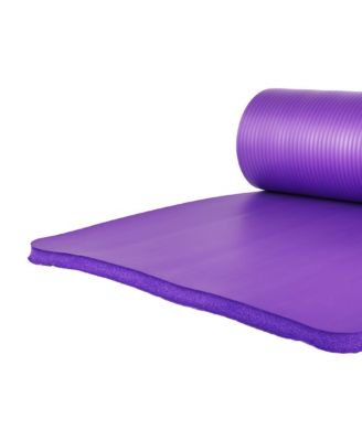 1" Extra Thick Yoga Mat w/Knee Pad & Carrying Strap, Purple