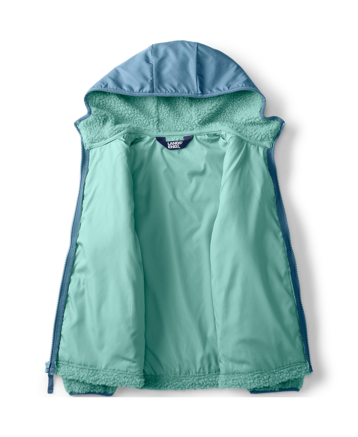 Lands' End Girls High Pile Fleece Hooded Jacket