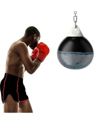 18 Inch 110 Pound Heavy Punching Water Aqua Bag with Adjustable Metal Chain-Black
