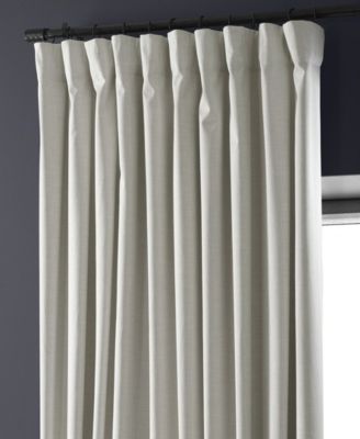 Warm White Extra Wide Performance Linen Hotel Blackout Curtain