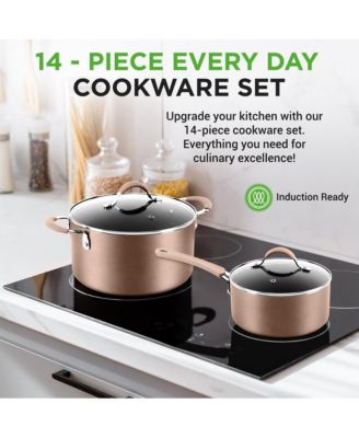 Kitchenware Pots & Pans Set – High qualified Basic Kitchen Cookware Set, Non-Stick (14-Piece Set)